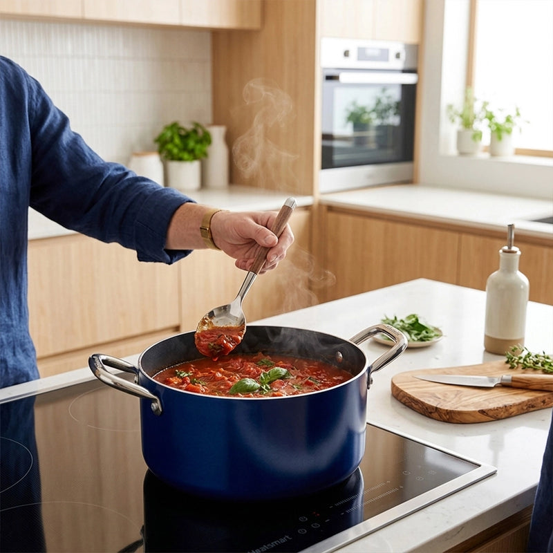 Habitat Ceramic Cookpot with Stainless Steel Handle & Glass Lid