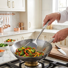 Habitat Stainless Steel Chinese Turner – Durable Kitchen Spatula for Stir-Frying, Flipping, and Serving