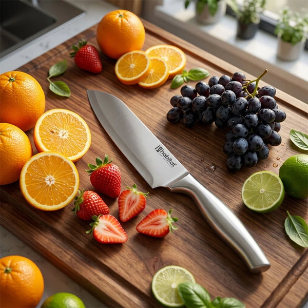 Habitat Santoku Knife – Sharp Multi-Purpose Kitchen Knife for Chopping, Slicing & Dicing Vegetables, Fruits, and Meat