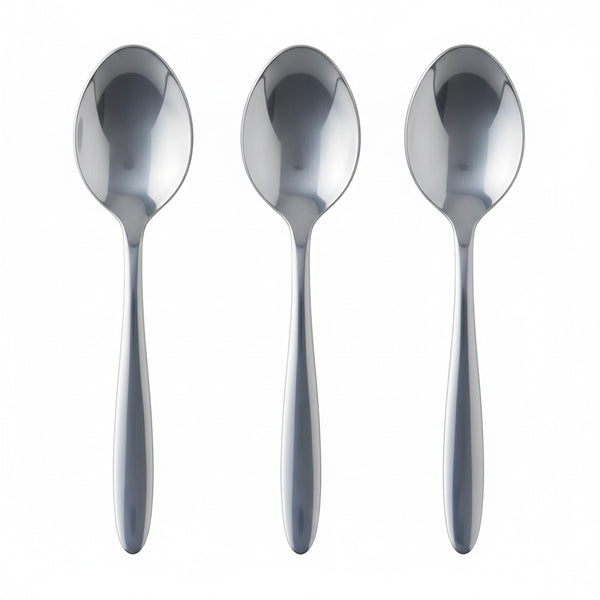 Habitat Basic Wilton Coffee Spoon – Set of 3 Stainless Steel Spoons for Coffee, Tea, and Beverages