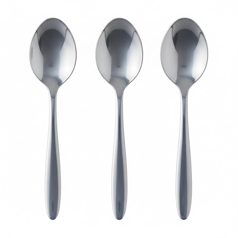 Habitat Basic Wilton Coffee Spoon – Set of 3 Stainless Steel Spoons for Coffee, Tea, and Beverages