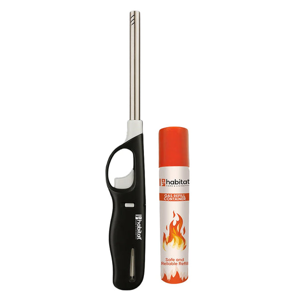 Habitat Gas Lighter with Refill Can – Kitchen and Outdoor Lighter for Gas Stove, Candle, BBQ, and Camping