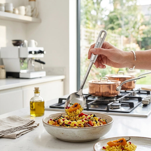 Habitat Stainless Steel Solid Spoon – Durable Kitchen Utensil for Cooking, Stirring, and Serving