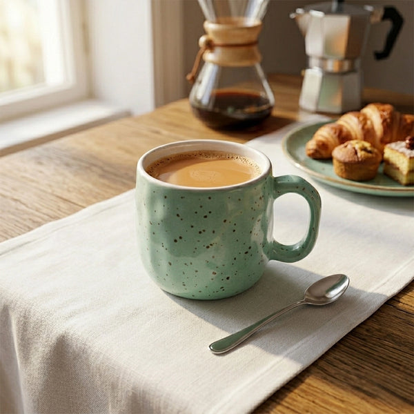 Habitat Ceramic Cup 180 ML Green & White