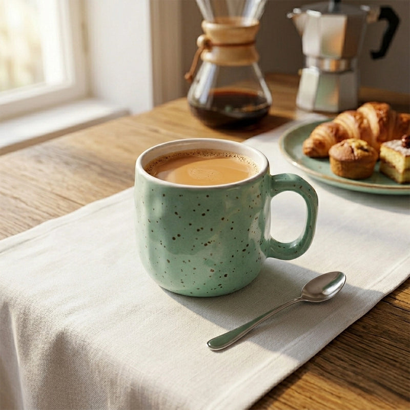 Habitat Ceramic Cup 180 ML Green & White