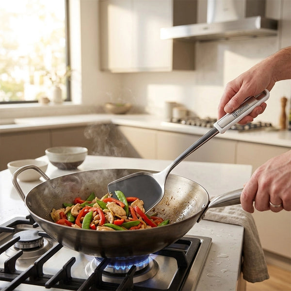Habitat Stainless Steel Chinese Turner – Durable Kitchen Spatula for Stir-Frying, Flipping, and Serving