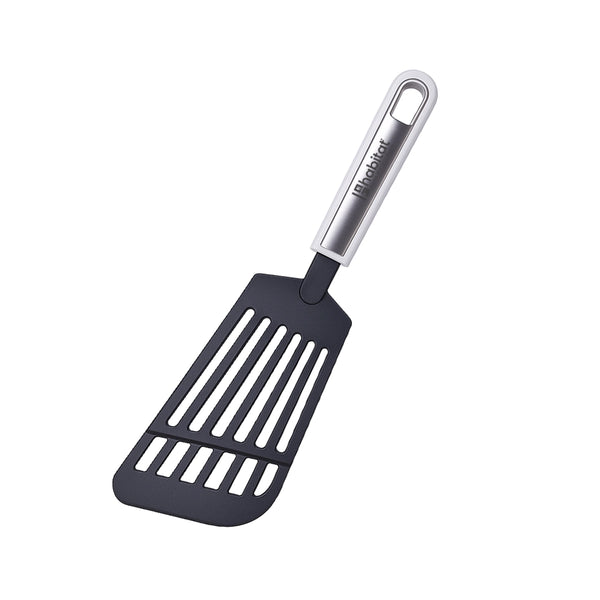 Habitat Nylon Long Turner with Stainless Steel Insert – Durable Kitchen Spatula for Stir-Frying, Flipping, and Serving