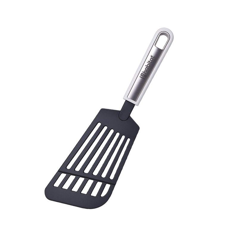 Habitat Nylon Long Turner with Stainless Steel Insert – Durable Kitchen Spatula for Stir-Frying, Flipping, and Serving
