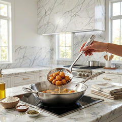Habitat Stainless Steel Skimmer – Durable Kitchen Utensil for Frying, Boiling, Draining, and Serving Foods