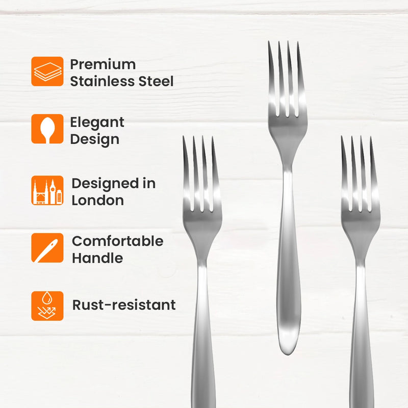 Habitat Basic Wilton Baby Fork – Set of 3 Stainless Steel Utensils for Toddlers and Kids
