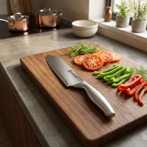 Habitat Santoku Knife – Sharp Multi-Purpose Kitchen Knife for Chopping, Slicing & Dicing Vegetables, Fruits, and Meat