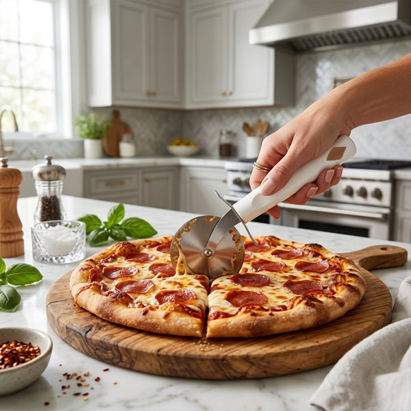 Habitat Diamond Stainless Steel Pizza Cutter – Sharp and Durable Kitchen Tool for Cutting Pizza, Pastries, and Flatbreads