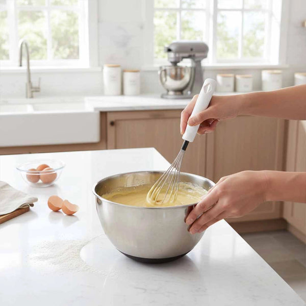 Habitat Diamond Stainless Steel Egg Whisk – Durable Kitchen Whisk for Beating Eggs, Mixing Batter, and Whipping Cream