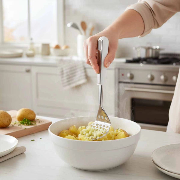 Habitat Stainless Steel Potato Masher – Durable Kitchen Tool for Mashing Potatoes, Vegetables, and Fruits