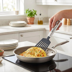 Habitat Nylon Long Turner with Stainless Steel Insert – Durable Kitchen Spatula for Stir-Frying, Flipping, and Serving