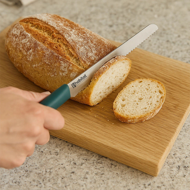 Habitat Bread Knife with Polo Handle – Sharp Serrated Knife for Cutting Bread, Cakes, and Baked Goods