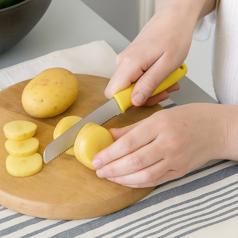 Habitat Basic Smart Kitchen Knife – Sharp Yellow Knife for Chopping Vegetables and Fruits