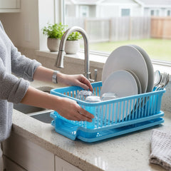 Habitat Kitchen Rack Plastic 3in1 Large Sink Set