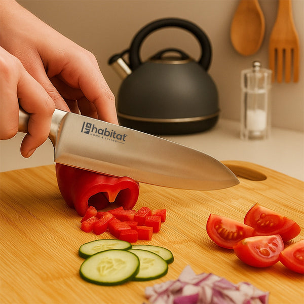Habitat Santoku Knife – Sharp Multi-Purpose Kitchen Knife for Chopping, Slicing & Dicing Vegetables, Fruits, and Meat