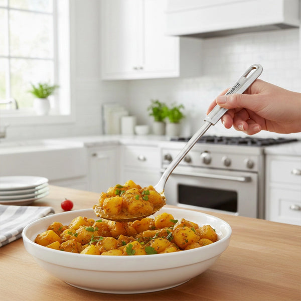 Habitat Stainless Steel Solid Spoon – Durable Kitchen Utensil for Cooking, Stirring, and Serving