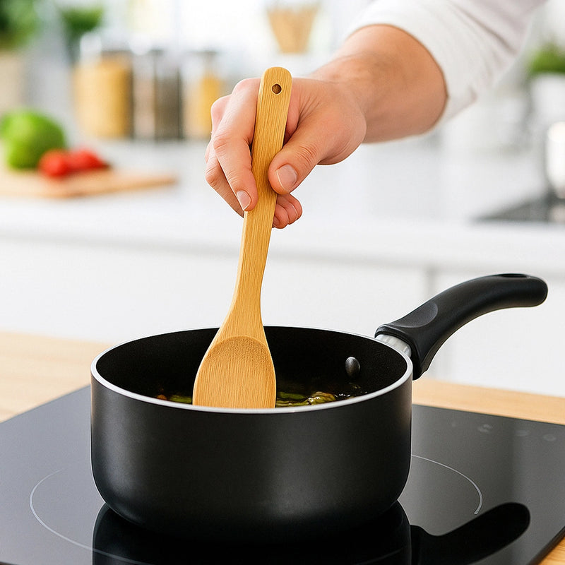 Habitat Bamboo Solid Spoon – Eco-Friendly Kitchen Utensil for Stirring, Cooking, and Serving