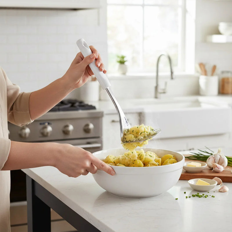 Habitat Diamond Stainless Steel Potato Masher with PP Handle – Durable Kitchen Tool for Mashing Potatoes and Vegetables