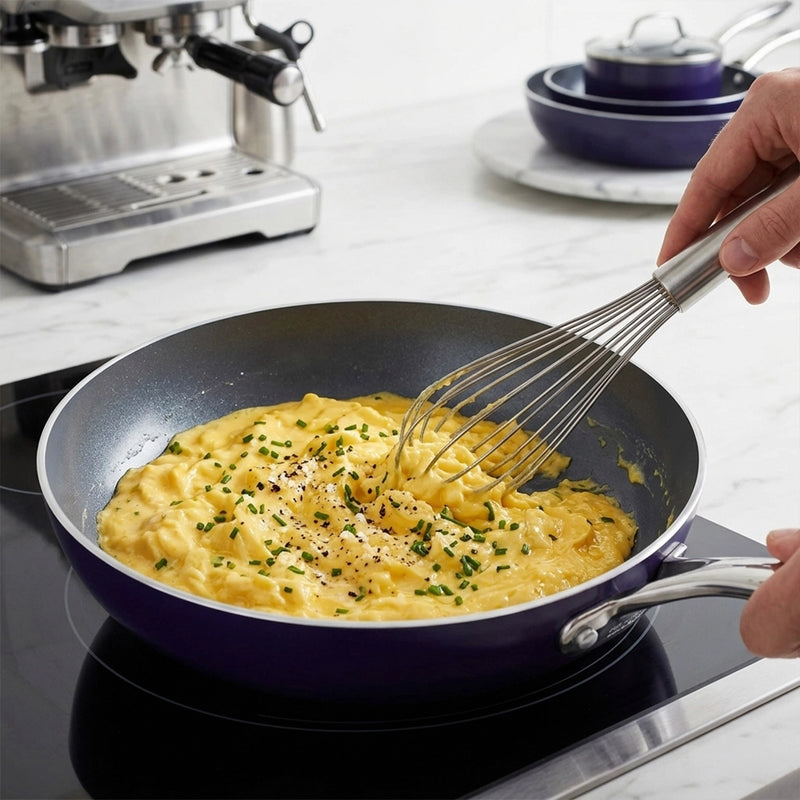 Habitat Ceramic Kadai with Stainless Steel Handle & Glass Lid