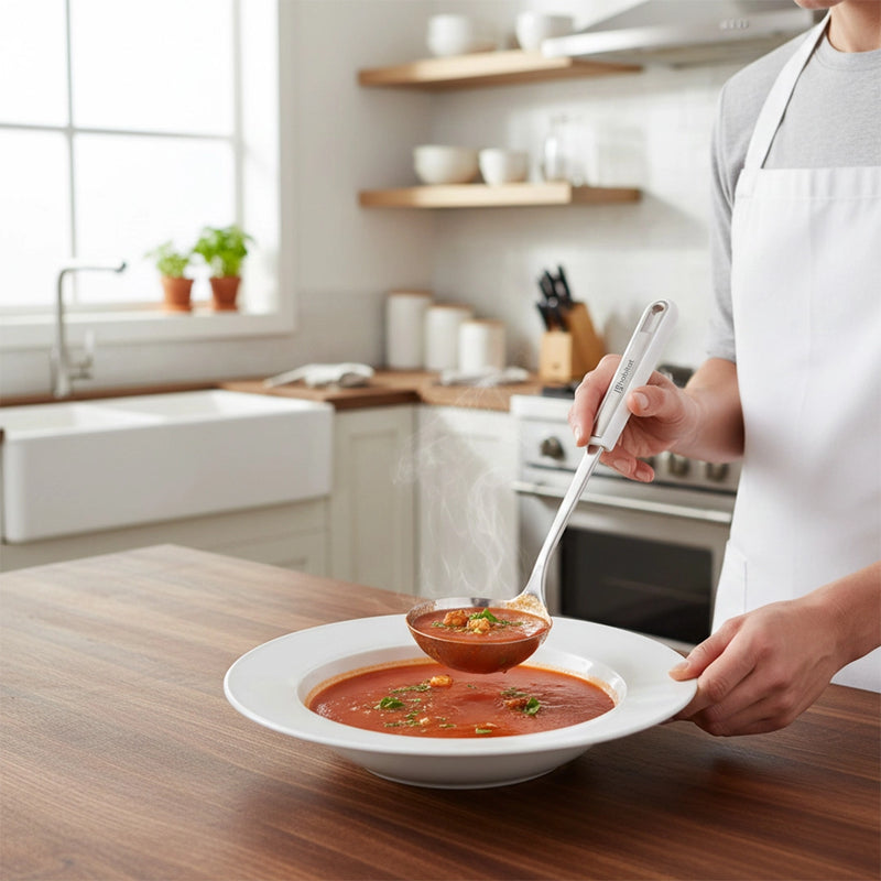 Habitat Stainless Steel Soup Ladle – Durable Kitchen Utensil for Serving Soups, Stews, and Gravies