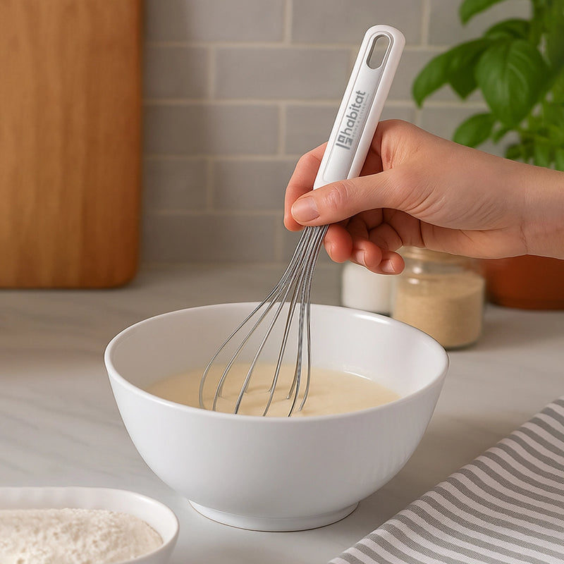Habitat Stainless Steel Whisk – Durable Kitchen Tool for Beating Eggs, Mixing Batter, and Whipping Cream