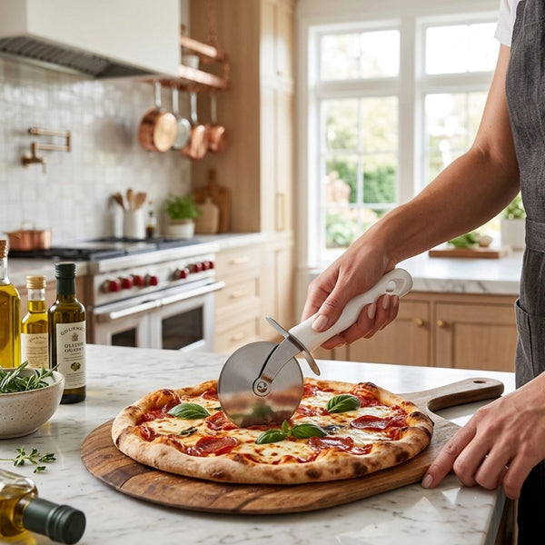 Habitat Diamond Stainless Steel Pizza Cutter – Sharp and Durable Kitchen Tool for Cutting Pizza, Pastries, and Flatbreads