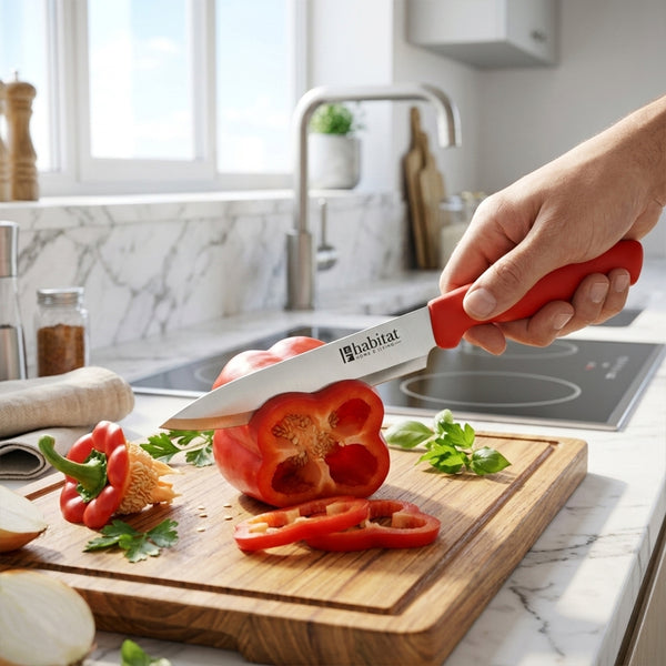 Habitat Laser Logo Chef's Knife – Sharp Kitchen Knife for Vegetables, Fruits, and Meat