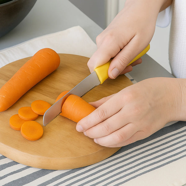 Habitat Basic Smart Kitchen Knife – Sharp Yellow Knife for Chopping Vegetables and Fruits