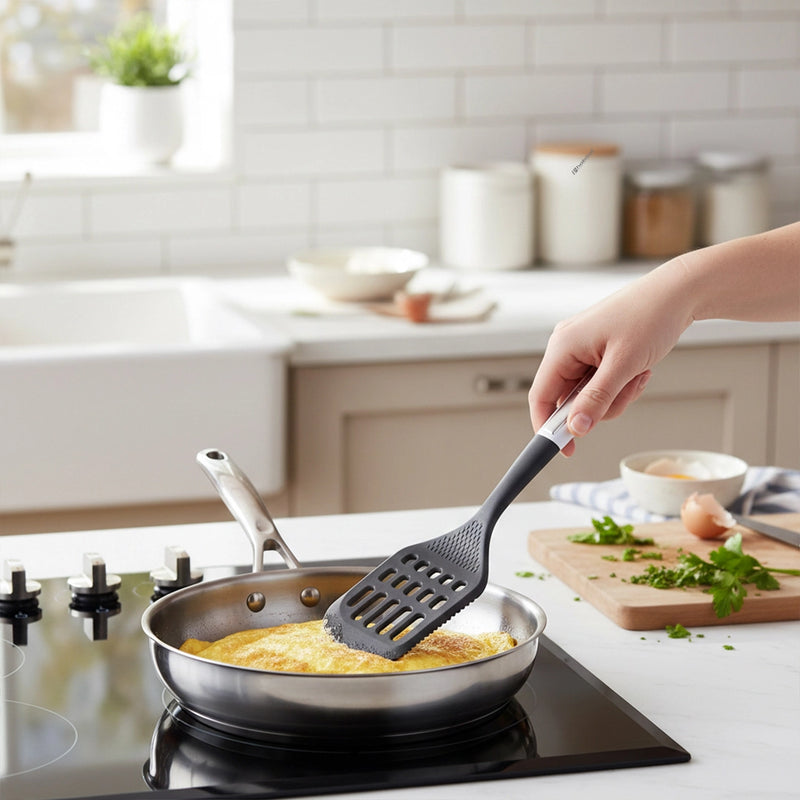 Habitat Nylon Slotted Turner – Durable Kitchen Spatula for Flipping, Stir-Frying, and Serving Food