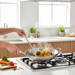 Habitat Stainless Steel Chinese Turner – Durable Kitchen Spatula for Stir-Frying, Flipping, and Serving