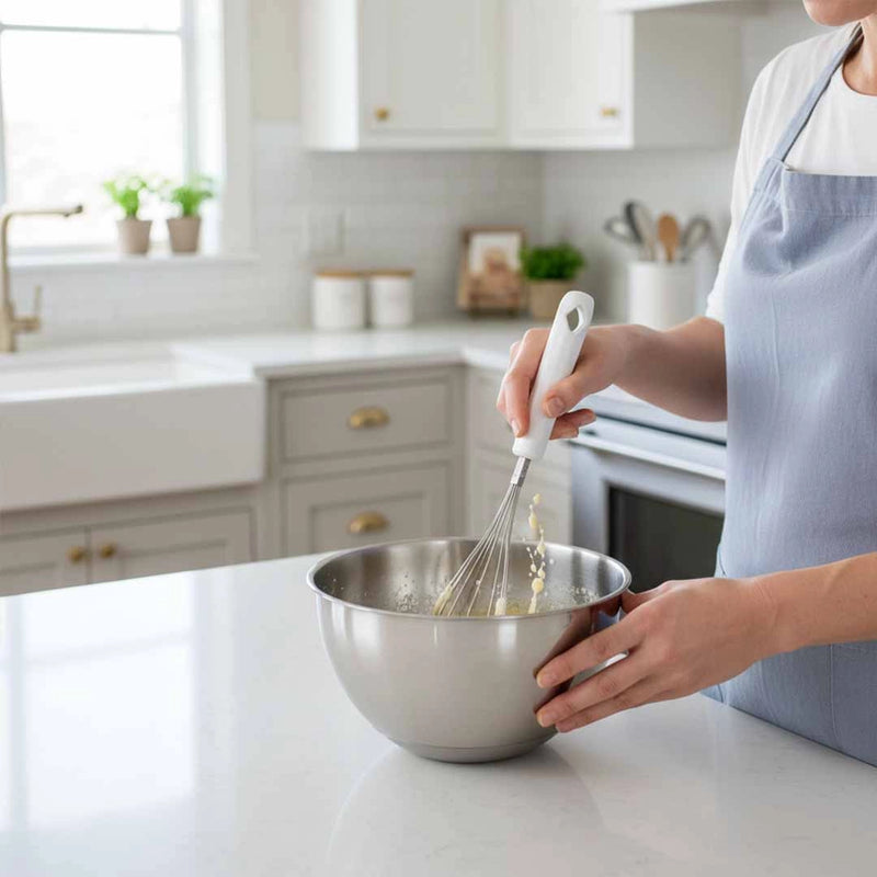 Habitat Diamond Stainless Steel Egg Whisk – Durable Kitchen Whisk for Beating Eggs, Mixing Batter, and Whipping Cream