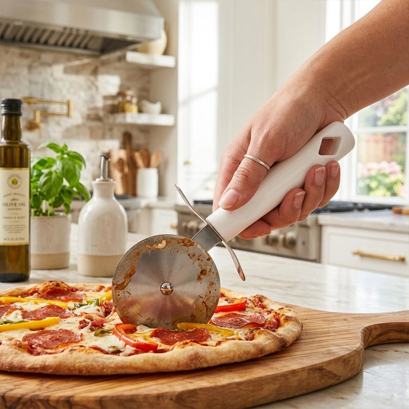 Habitat Diamond Stainless Steel Pizza Cutter – Sharp and Durable Kitchen Tool for Cutting Pizza, Pastries, and Flatbreads