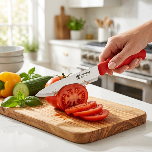 Habitat Laser Logo Chef's Knife – Sharp Kitchen Knife for Vegetables, Fruits, and Meat