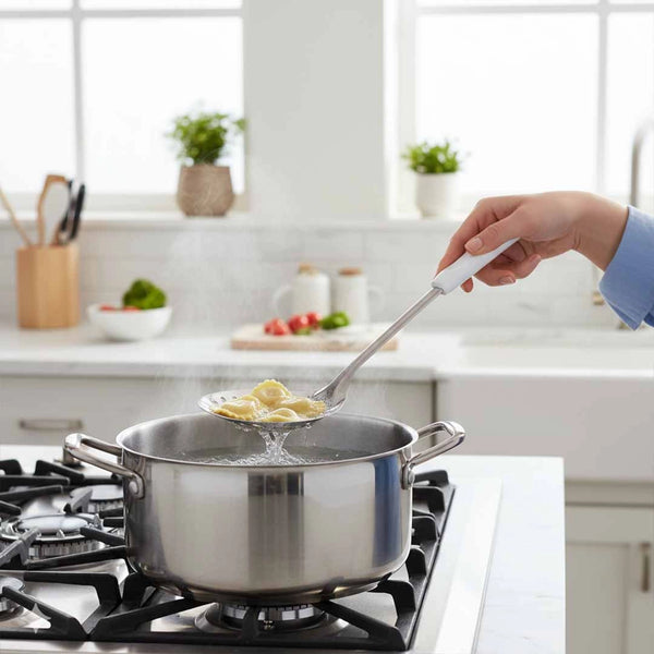 Habitat Diamond Stainless Steel Skimmer – Durable Kitchen Utensil for Frying, Boiling, and Draining Foods