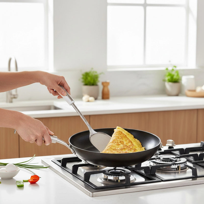 Habitat Stainless Steel Chinese Turner – Durable Kitchen Spatula for Stir-Frying, Flipping, and Serving