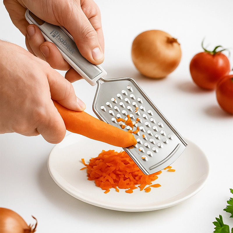 Habitat Stainless Steel Hand Grater – Durable Kitchen Tool for Grating Cheese, Vegetables, Fruits, and Spices