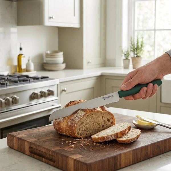 Habitat Bread Knife with Polo Handle – Sharp Serrated Knife for Cutting Bread, Cakes, and Baked Goods