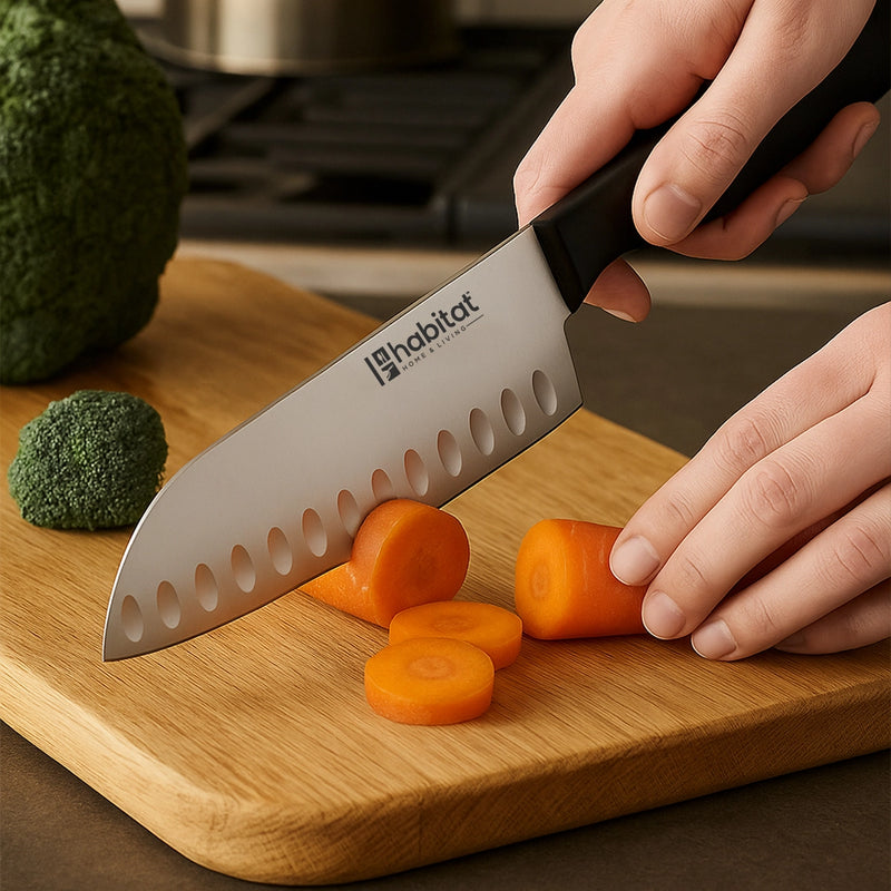 Habitat Santoku Knife with Bakelite Handle – Sharp Japanese-Style Kitchen Knife for Chopping, Slicing & Dicing Vegetables, Fruits, and Meat