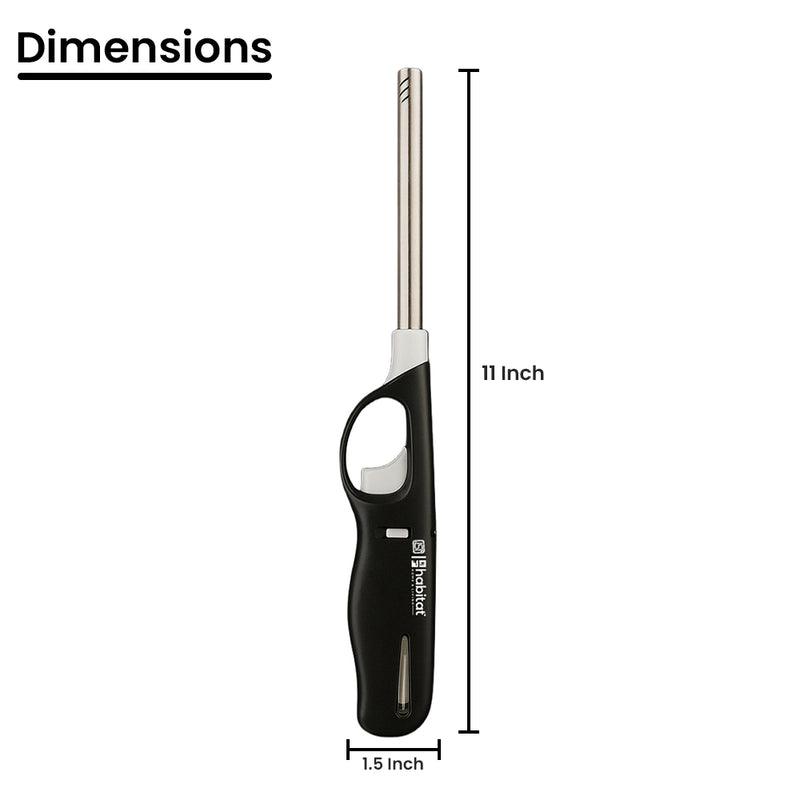 Habitat Flame Gas Lighter – Black Kitchen Lighter for Gas Stove, Candle, Outdoor Cooking, and Camping
