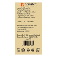 Habitat Bamboo Slotted Turner – Eco-Friendly Kitchen Spatula for Flipping, Stir-Frying, and Serving