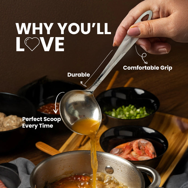 Habitat Basic Smart Newport Ladle – Durable Kitchen Utensil for Serving Soups, Curries, and Gravies