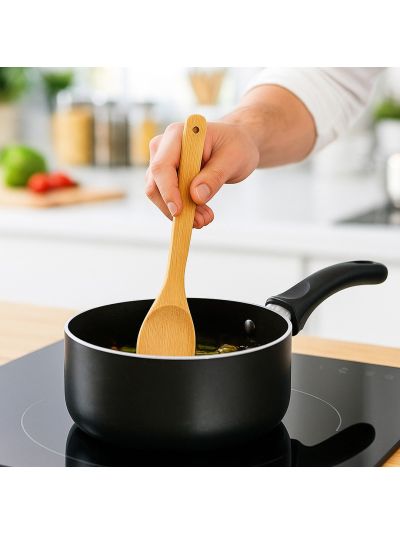 Habitat Bamboo Solid Spoon – Eco-Friendly Kitchen Utensil for Stirring, Cooking, and Serving