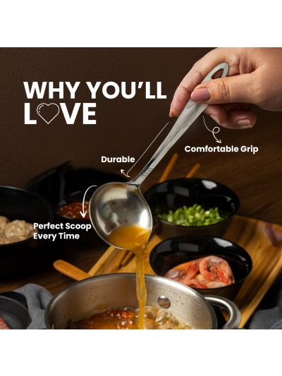 Habitat Basic Smart Newport Ladle – Durable Kitchen Utensil for Serving Soups, Curries, and Gravies