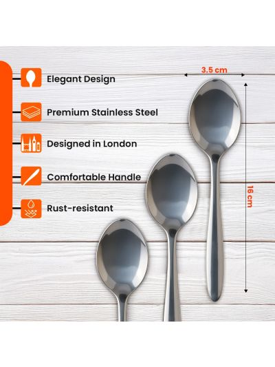 Habitat Basic Wilton Baby Spoon – Set of 3 Stainless Steel Utensils for Toddlers and Kids